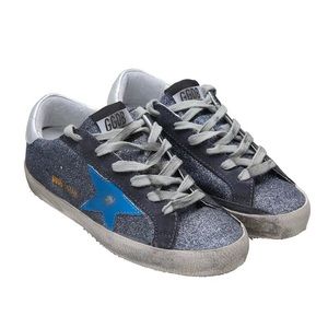 Golden goose super star grey glitter sneakers